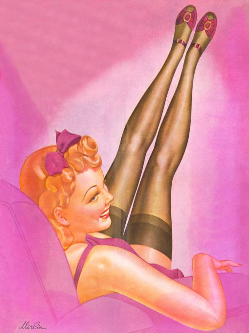 Pin Up - Blonde Girl With Legs in Air - Merlin - 1944