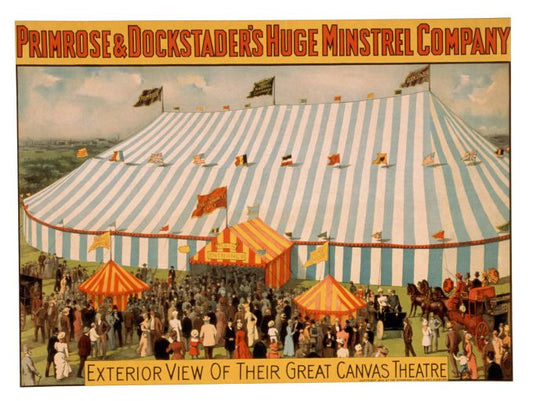 Exterior View Of Their Great Canvas Theatre - Strobridge & Co. Lithograph - 1900