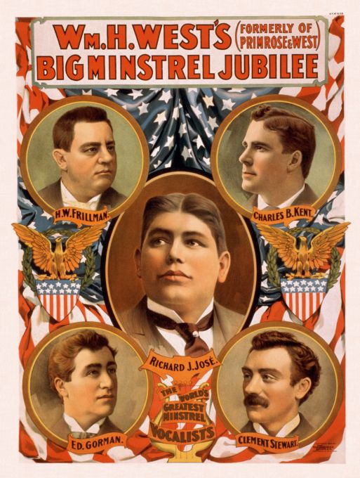 Greatest Minstrel Vocalists - Strobridge & Co. Lithograph - 1898