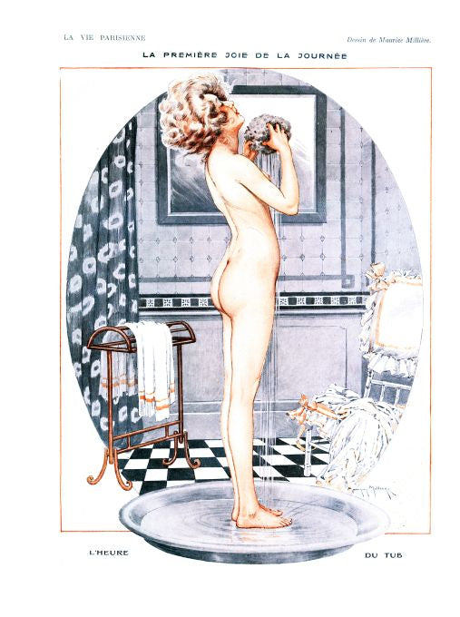 Pin Up - Girl Sponge Bathes - Millere - 1918