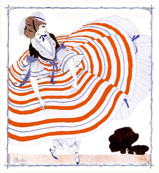 Pin Up - Girl Twirls Striped Skirt - Martin - 1914