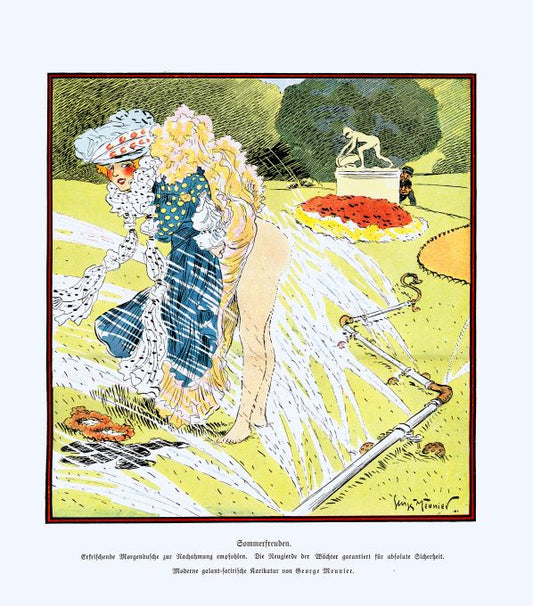Pin Up - Girl Sprayed By Sprinklers - Meunier - 1900