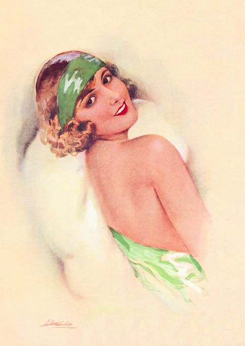 Pin Up - Girl w/Green Bandana - Meunier - 1929