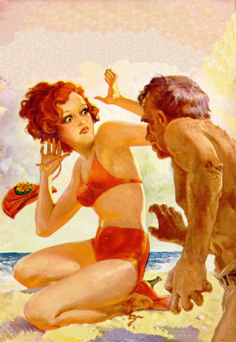 Pin Up - Redhead Girl Under Attack - Parkhurst - 1934