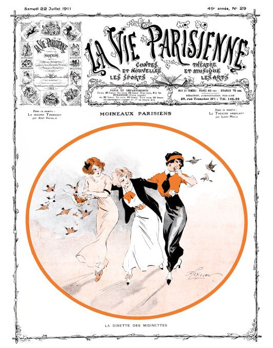 Pin Up - Girls Feed Birds - Prejelan - 1911