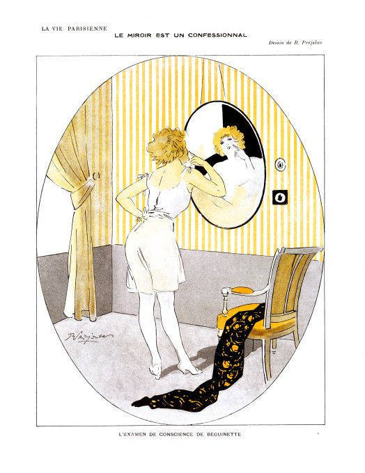 Pin Up - Girl Examines  - Prejelan - 1913