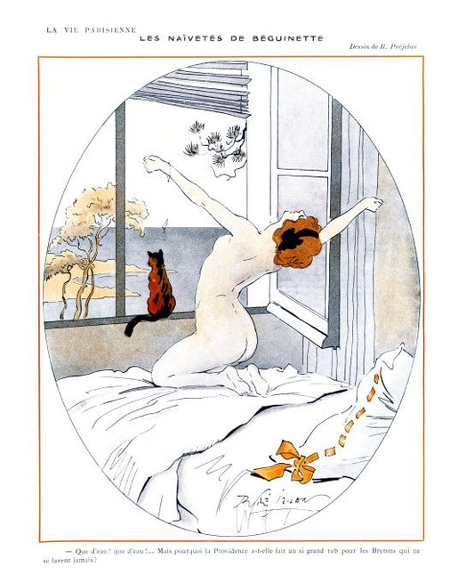 Pin Up - Nude Girl Stretch  - Prejelan - 1913