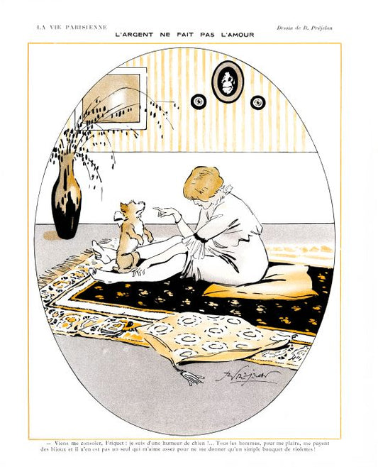 Pin Up - Girl Talks w/Dog  - Prejelan - 1914
