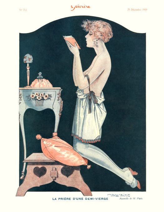 Pin Up - Blonde Girl Praying  - Pepin - 1930