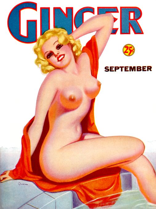 Pin Up - Nude Girl With Robe By Pool - Quintana - 1935