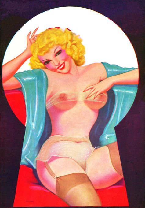 Pin Up - Blonde Girl Exposed - Quintana - 1936