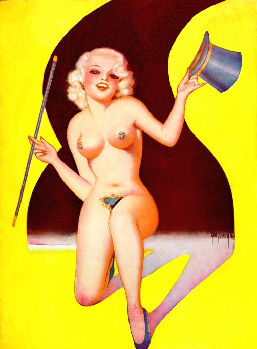 Pin Up - Nude Blonde Showgirl Dancing - Quintana - 1935