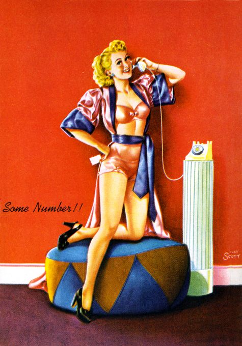 Pin Up - Girl in Robe Lingerie - Scott - 1944