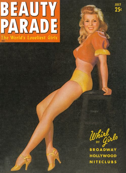 Pin Up - Girl with Orange Crop Top - Steffa - 1954