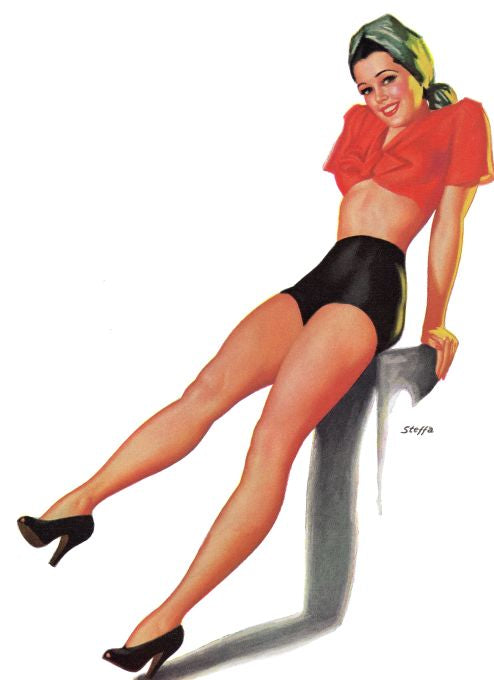 Pin Up - Brunette Girl with Bandana and Crop Top - Steffa - 1953