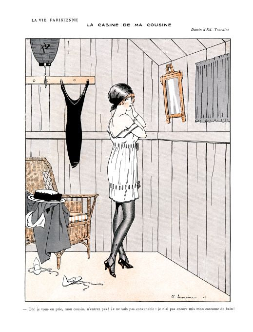 Pin Up - Girl Changing - Touraine - 1913