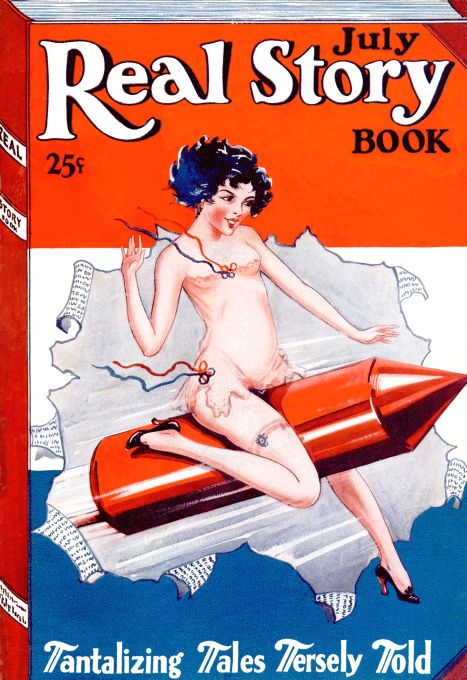 Pin Up - Girl Riding Rocket - 1930