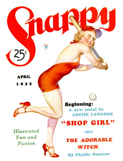 Pin Up - Blonde Baseball Girl in Red - 1935