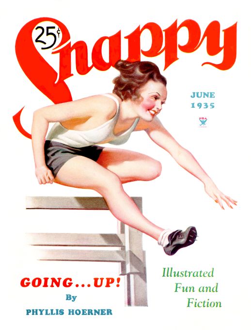 Pin Up - Girl Athlete Jumping Hurdles - 1935