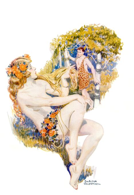 Pin Up - Blonde Girl in Flowers - Valentine - 1924