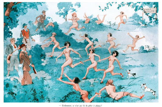Pin Up - Nude Girls Chased - Valdes - 1935