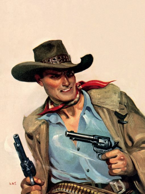 Angry cowboy with two revolvers