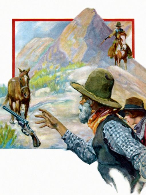 Old cowboy droping his revolver during ambush