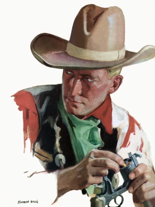 Cowboy reloading his revolver