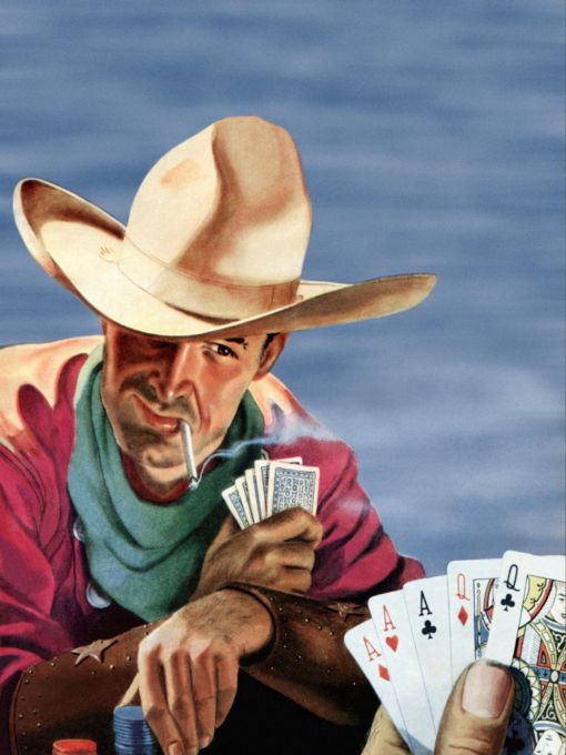 Cowboys playing poker