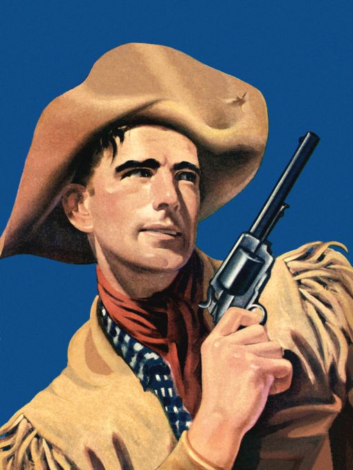 Cowboy posing with revolver